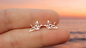 Sterling Silver Origami Paper Crane Studs Earrings