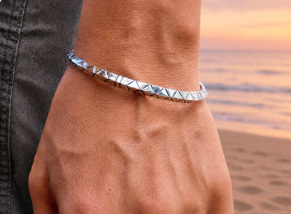 Sterling Silver Aztec Cuff Bracelet Woman