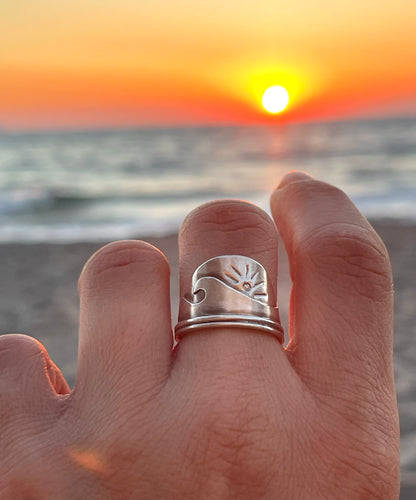 Wave Sunset Ring – Sterling Silver