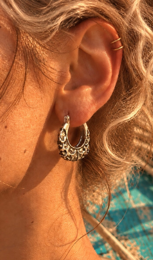 Leopard Hoop Earrings – Sterling Silver