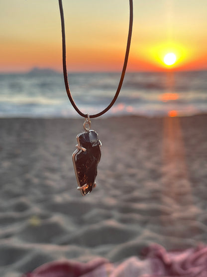 Aztec Arrowhead Obsidian Necklace – Sterling Silver