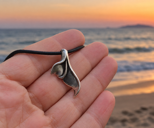 Whale Tail Pendant Necklace – Sterling Silver