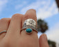 Sterling Silver Wave Sunset Turquoise Ring