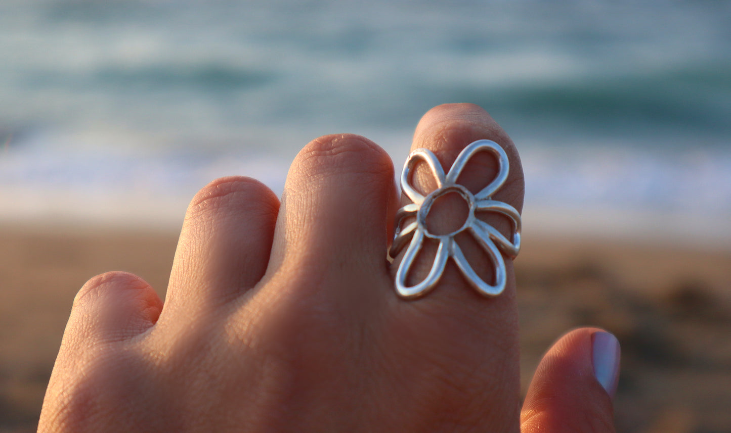 Sterling Silver Margarita Flower Ring