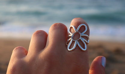 Sterling Silver Margarita Flower Ring