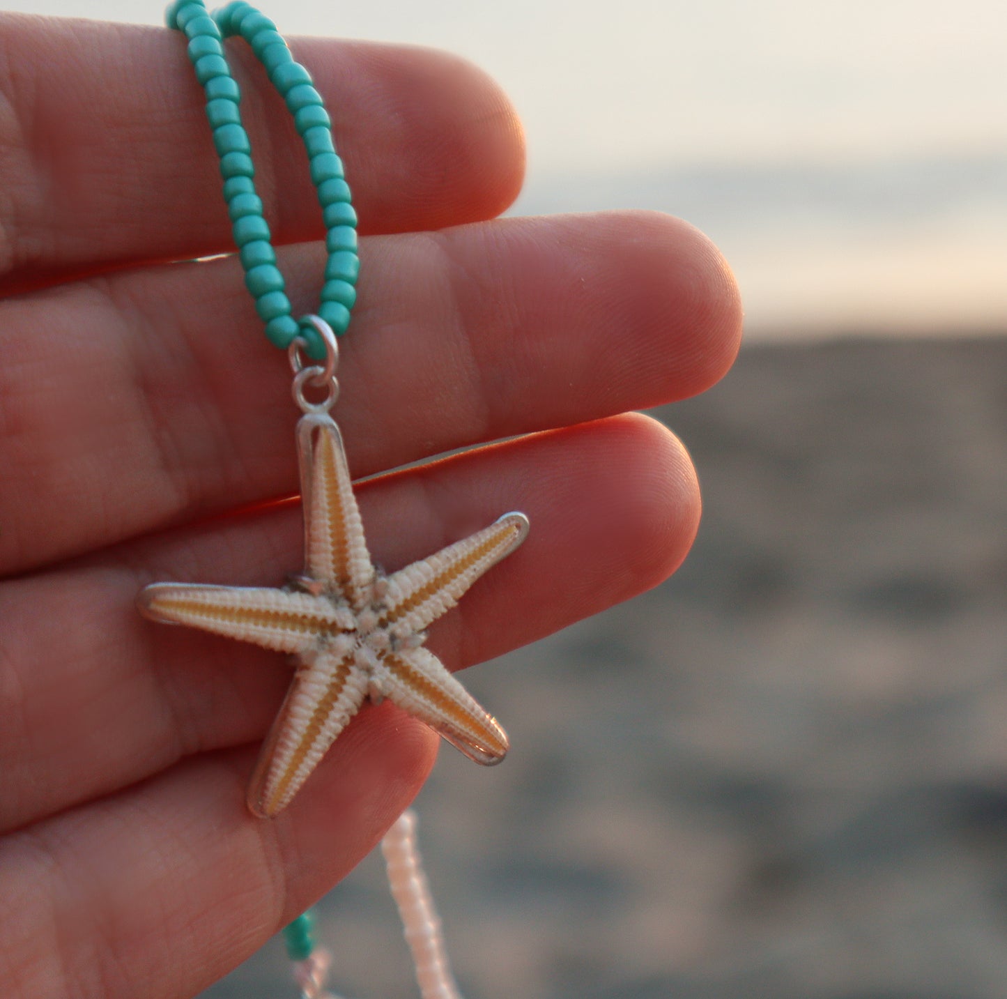 Sterling Silver Real Shell Starfish, Ocean Inspired Pendant Jewelry