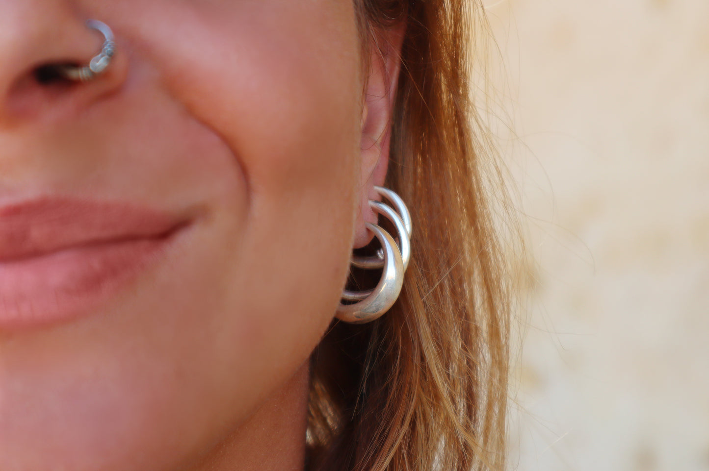 Sterling Silver Simple Plain Hoop Earrings