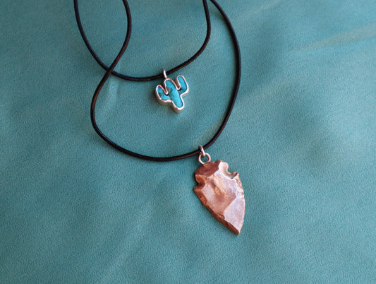 Sterling Silver Unisex Warrior Aztec Arrowhead Necklace