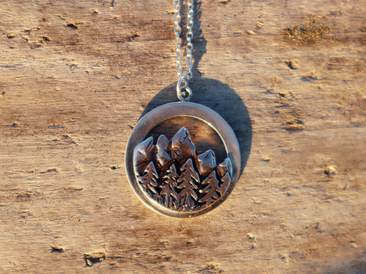 Sterling Silver Mountains Necklace