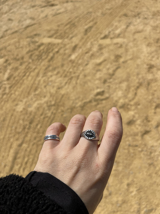 Evil Eye Ring – Sterling Silver
