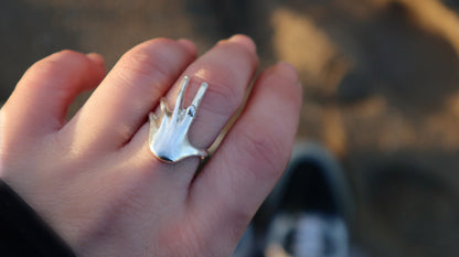 Handmade Sterling Silver Hug Ring, Self Embraced Statement Jewelry