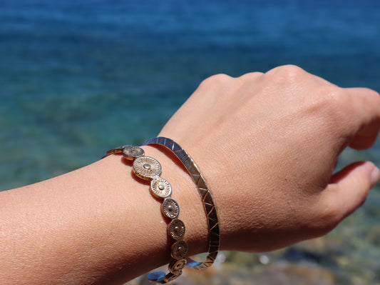 Golden Brass Stacking Bangles, Handmade Open Cuff Bracelets