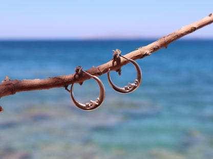 Crescent Moon Hoop Earrings – Sterling Silver