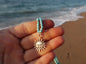 Handmade Sterling Silver Turquoise Sun Necklace