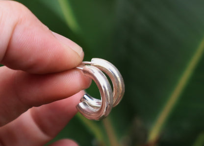 Sterling Silver Solid Simple Plain Hoop Earrings