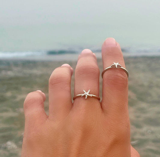 Sterling Silver Starfish Ring Women