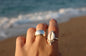 Sterling Silver Natural White Cowrie Shell Ring