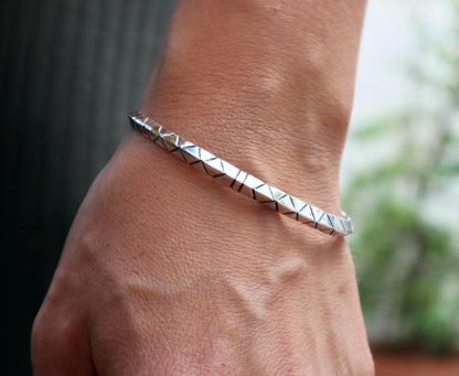 Sterling Silver Aztec Cuff Bracelet Woman