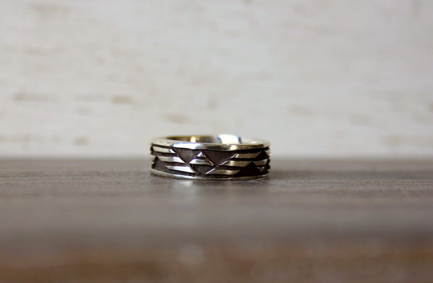 Sterling Silver Wide Bold Aztec Ring Men