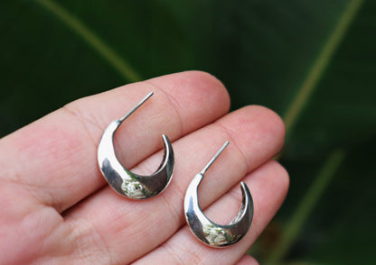 Sterling Silver Simple Plain Hoop Earrings