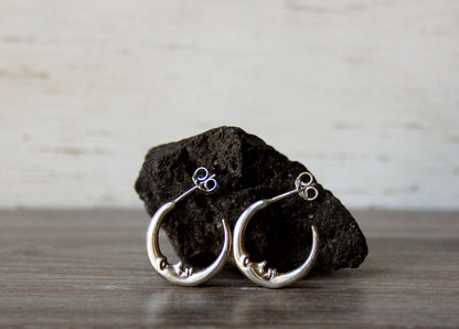 Sterling silver crescent moon earrings