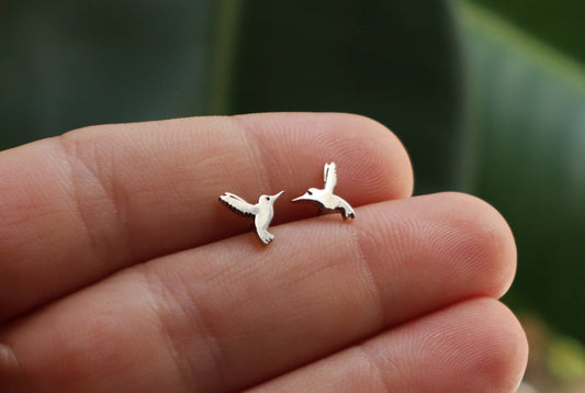Sterling Silver Ηummingbird Stud Earrings Women