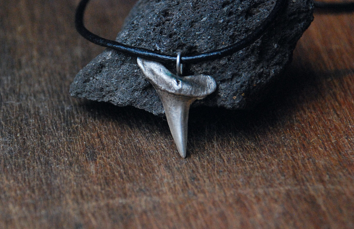 Sterling Silver Shark Tooth Surfer Necklace