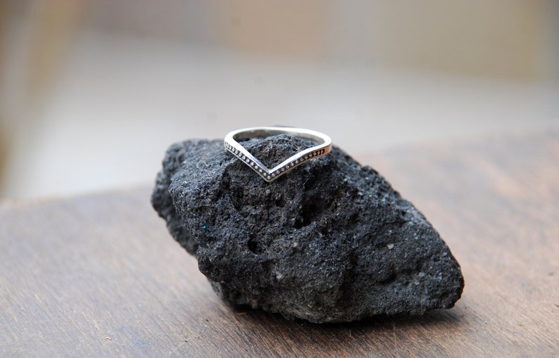 Sterling Silver Chevron Ring: Handmade V-Ring