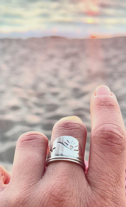 Wave Sunset Ring – Sterling Silver
