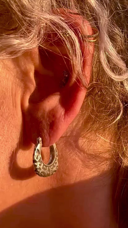 Leopard Hoop Earrings – Sterling Silver