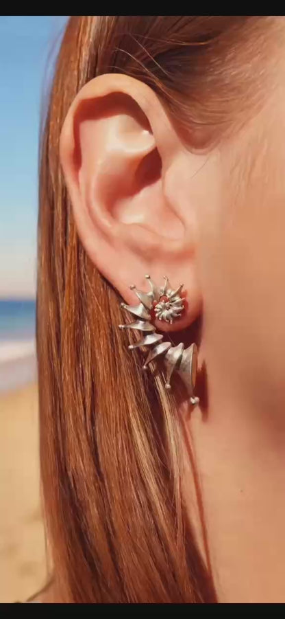 Spiral Seashell Earrings – Sterling Silver
