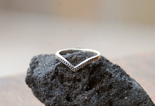 Chevron Stacking Ring - Sterling Silver